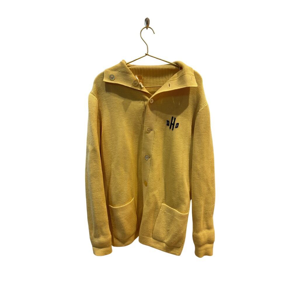 Vintage Yellow Cardigan Wool sweater Andreno Argenti - Picture 9 of 11